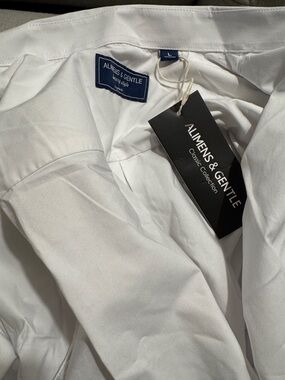 Alimens & Gentle White Men's Dress Shirt - Classic Button-Down